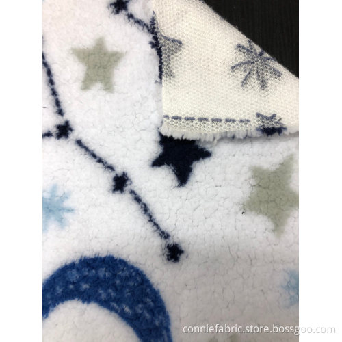 100%Polyester Imitate Velveteen Knitted Fabric with Printed